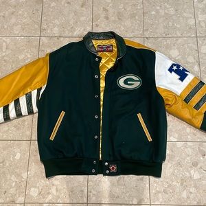 Vintage Green Bay Packers leather jacket size XXL